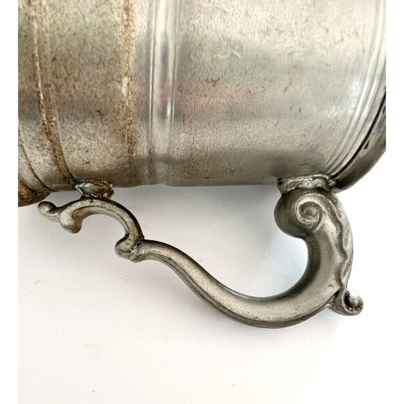 English Pewter Beer Mug Antique Morris Automobile Clear Bottom Graphic E24 - Picture 5 of 5